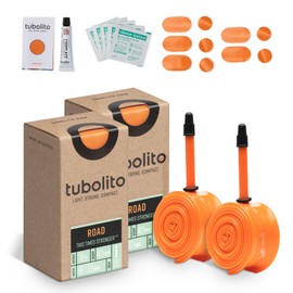 Tubolito Road 700C x 18-32mm Tube | Light, Strong & Compact | Rim & Disc Brake Compatibility | 2X Puncture Protection (700 x 18-32mm, 42mm Presta Valve (Pack of 2))