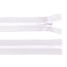 cyclingcolors 2x Cerniera invisibile N°3 50 cm – chiusura lampo in poliestere Dederon con cursore, estremità aperta, maglia scorrevole per cucito sartoria abbigliamento giacche cappotti – bianco