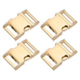 PATIKIL Metal Buckle, 4 Pack Quick Side Release Clips for Luggage Belt Strap Backpack Webbing(1" x 1.6", Gold)