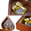 Antique Engraved Wooden Wind-Up Musical Box,Edelweiss Musical Box,with Gold-Plating Movement