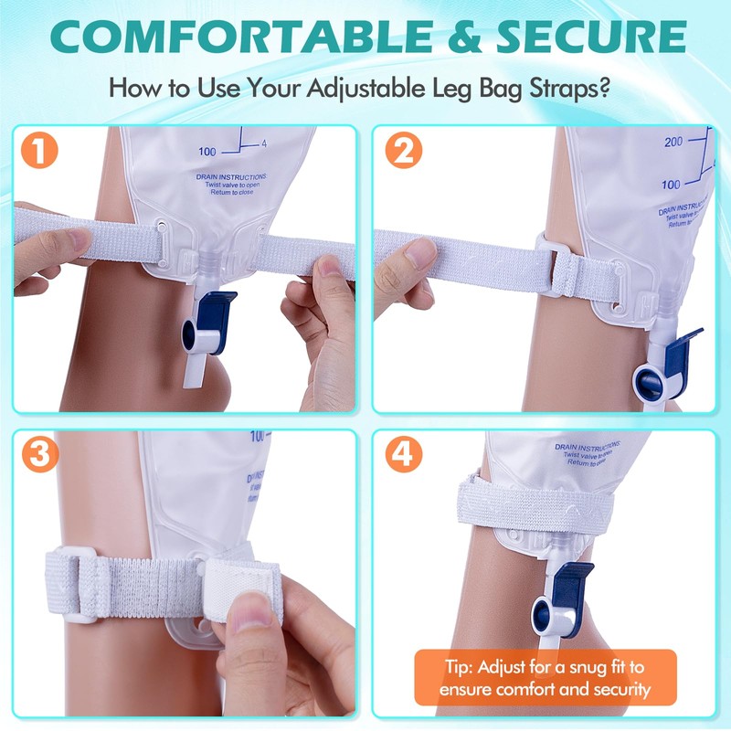 AurMirai Anti-Slip Catheter Leg Bag Strap, 16 in / 40