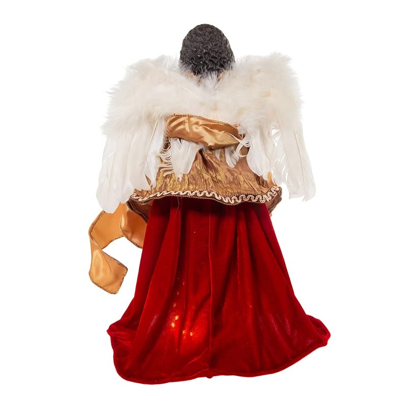 Kurt Adler 16-Inch Red/Gold Black Angel Tree Topper