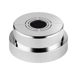 cuttable Wall Split Flange, Split ABS Lightweight Escutcheon Cover Plate,Chrome,for 10/26/33mm(0.8/1.0/1.2in) water pipes, PEX Pipe (Silver Adjustable height (20mm-32mm))