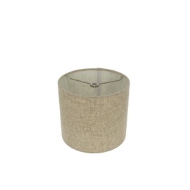 Urbanest Linen Drum Lamp Shade, 8-inch by 8-inch by 7-inch, Natural Flax, Spider-fitter