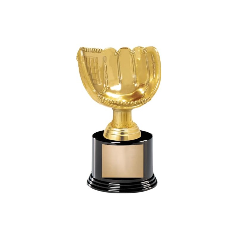 6.5" Baseball Glove Award On Round Trophy Base