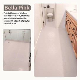 JUNGARIAN All-In-One Interior Floor Coating Kit, Water-based & Low Odor One-Step Floor Paint, High Hardness Waterproof Paint for Ceramic, Porcelain, Fiberglass, Hardwood, Laminate, Vinyl, 35OZ, Bella Pink