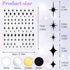 HINZIC 12 Sheets Star Nail Stickers Gold Silver Black White