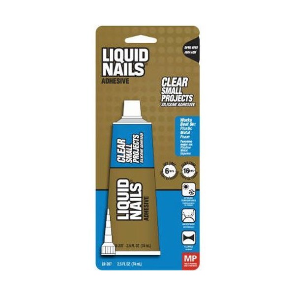 Liquid Nails LN207 All Purpose 2.5-Ounce Adhesive, 2.5oz, Clear -