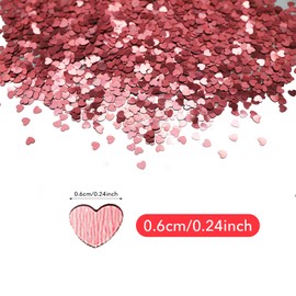 30g Rose Gold Metallic Shiny Hearts Confetti,6mm Heart Shaped Glitter Confetti Bridal Shower Heart Confetti Metallic Foil Table Confetti Decorations for Hen Night Hen Do Party Accessories