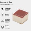 FZJ 50 Pack 15OZ Square Clear Plastic Dessert Cups with