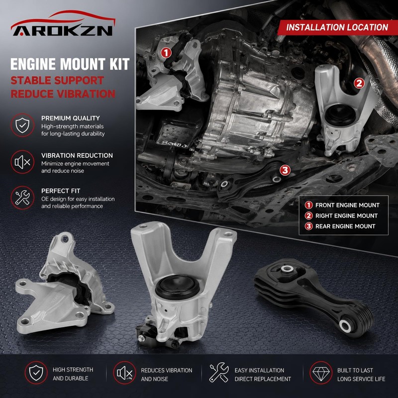 3Pcs Engine Motor Mount & Trans Mount Compatible with Civic