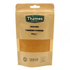 Organic Turmeric Powder - 100% Pure & Natural, No Additives, No Preservatives, Raw, Vegan, GMO-Free, Certified Organic - Versatile Spice for Cooking, Baking - Thames Organic 100g