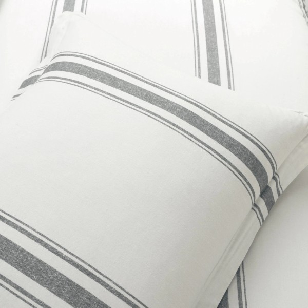Lush Decor Farmhouse Stripe 3-piece Comforter Set Dark Grey California