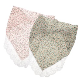 FOMIYES 2pcs Triangular Headband Triangle Kerchief Women Scarf Print Hair Scarves Ladies Headbands Satin Bonnet Cloth Headband with Tie Silk Bonnet Floral Women Headband Make-up Polyester