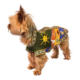 Handmade Peruvian luxury dog sweater. MILITARY GREEN COLOR. SIZE 2 for dogs approx. 5.5-8 lbs.