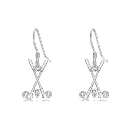 Dorunmo Golf Earrings 925 Sterling Silver Golf Club And Ball Dangle Earrings Sport Jewelry Gifts for Women Golf Lover Player