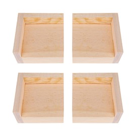 logyues Square Wood Furniture Lifters Solid Wood Bed Riser 3cm Height Lifter Set of 4