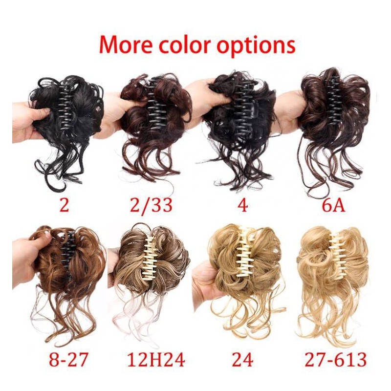 Extensión de moño de pelo rizado desordenado, 1 unidad, rizado,