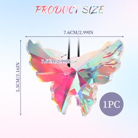 Hanging Butterfly Prism Suncatcher Butterfly Crystal Sun Catcher Glass Butterflies Ornaments Rainbow Maker for Indoor Room Window Home Garden Car Decor House Warming Gift