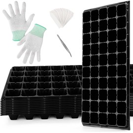 bvya Paquete de 10 bandejas Profundas para plántulas de 50 Celdas, Gruesas y duraderas, para semilleros de 50 Celdas y para germinación de plántulas.