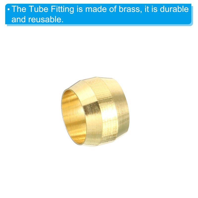 PATIKIL 20pcs 8mm Tube OD Brass Compression Sleeve Ferrules 8mm