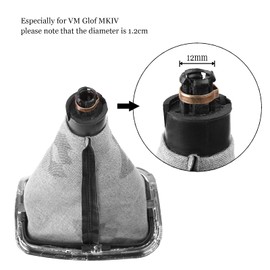 ONEVER 5 Speed Car Gear Shift Knob Gaitor Boot with PU Leather Dustproof Cover Compatible with VW Golf Bora Jetta GTI MK4, Black
