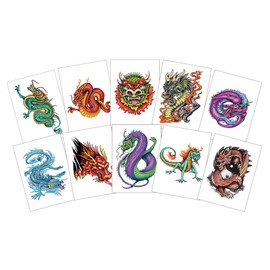 Large Dragon Ink Temporary Tattoos for Party Favor/Party Activity - 30 Sheets - Series 3