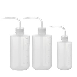 LATRAT Set of 3 Watering Cans Plastic Safety Bottles for Cleaning Transparent Bottles for Gardening, Plant Watering, Workshop (250/500 ml/500 ml)