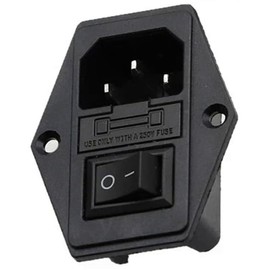 IEC Built-in Socket C14, with Black Switch and Fuse, 3-Pin 220-250V/10A Audio IEC Socket Installation Coupling Plug Socket, 3-in-1 Inlet Module Plug with Switch