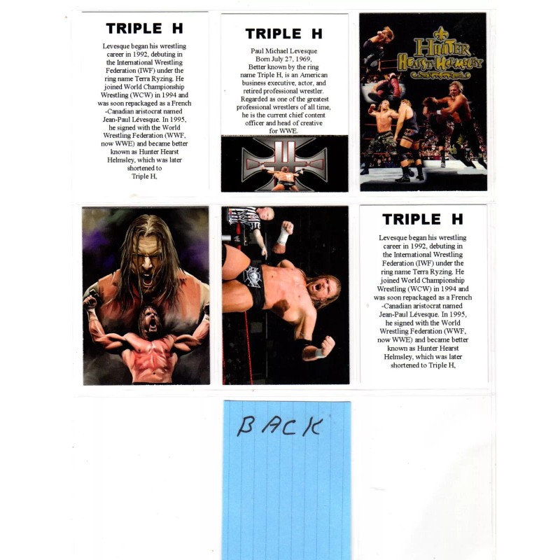 TRIPLE H CUSTOM TRADING CARD 6 CARDS SET