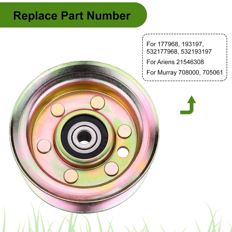 Belleone 177968 Idler Pulley Fits for Craftsman HU Mower, 193197