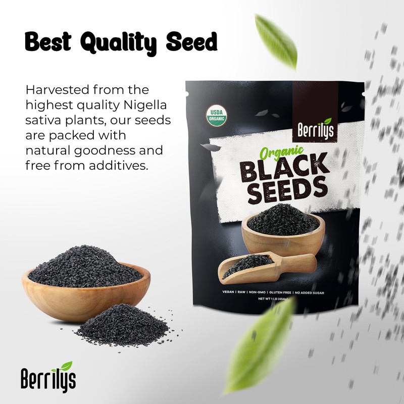 Berrilys Black Cumin Seeds – USDA Certified Organic Nigella Sativa