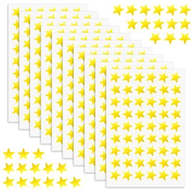 LLMSIX 540 Pieces 10 Sheets Gold Star Stickers, Thick Easy to Use Gold Star Shape Reward Stickers, 0.5in Diameter Suitable for Children's Daily Rewards Charts Office Markings Gift Decorations