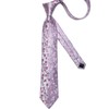DiBanGu Mens Silk Tie Handkerchief Pink Floral Necktie and Pocket