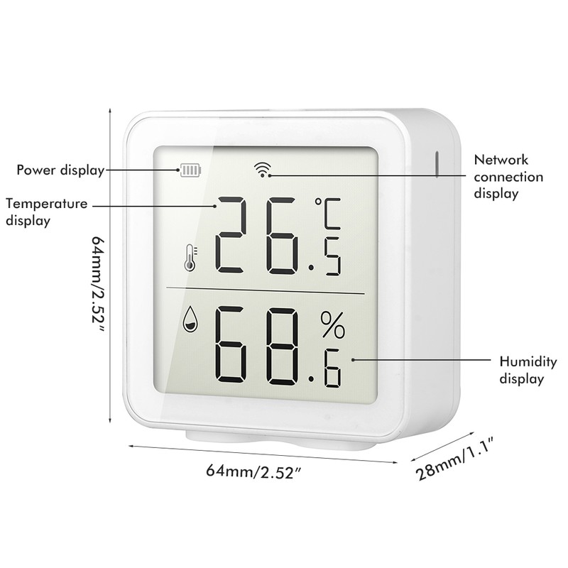 Smart WiFi Humidity Sensor Hygrometer Outdoor Indoor Thermometer Digital LCD