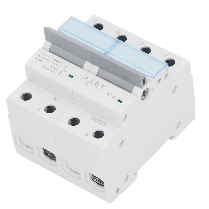 Dual Power Manual Transfer Switch 230VAC 2 Poles DIN Rail
