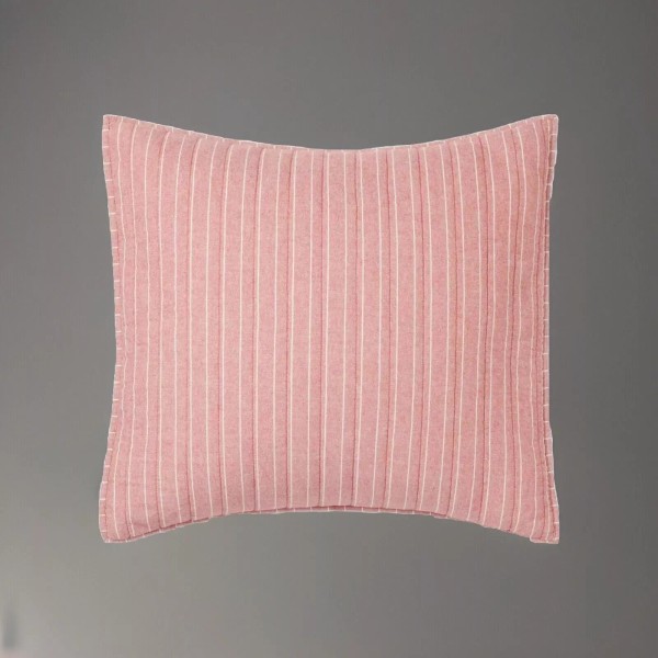 Threshold Flannel Stripe Berry Standard Pillow Sham New Red 100%