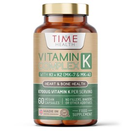 Vitamin K Complex | High Strength 6700ug Per Serving | 60 Capsules | Triple Mix K1 + K2 (MK-7 + MK-4) | Heart & Bone Support | Additive Free | UK Made to GMP Standards | Vegan (60 Count (Pack of 1))