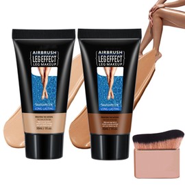 2 Pcs Leg Makeup Body Coverage Perfector, Full Coverage Concealer with Body Makeup Brush for Veins,Tattoos & Blemishes,Tattoo Cover up Cream Waterproof, Sweat-Proof, Long-Lasting