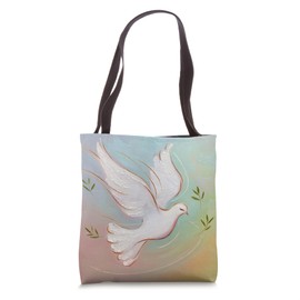 Graceful Peace Dove/pastel/olive branches Tote Bag