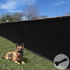 E&K Sunrise 4' x 20' Privacy Fence Screen with Grommets, Outdoor Windscreen Fence Covering Privacy Screen UV Blockage for Backyard Garden Patio, Zip Ties Included (Black)