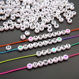 28-Color Letter Beads Featuring All Letters A To Z And Two Additional Mixed-Color Ones. 1450 Pcs 4X7mm Round Alphabet Beads In A 28-Grid Box, Perfect For Jewelry Making, DIY Bracelets, Necklaces, And Key Chains.