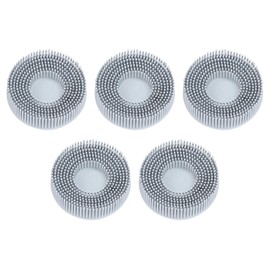 HARFINGTON 5pcs 3" 120 Grit Diamond Abrasive Brush Discs, White, Compatible with Drill, Rotary Tool, Small Grinder