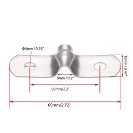 TA-VIGOR 16Pcs Rigid Pipe Straps, 5mm 2 Holes Stainless Steel Tension Tube Clip Clamp, Heavy Duty Conduit Clamps for Pipe Tube Wire Fixing, Laying Plumbing, Electricity, Exhaust