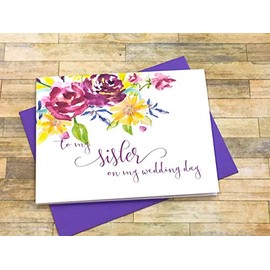 To My Sister on My Wedding Day Card from Bride and Groom