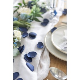 Ling's Moment Navy Blue Rose Petals 200PCS Silk Petals Flower Girl Scatter Petals for Wedding Table Centerpieces Party Dinner Table Decoration