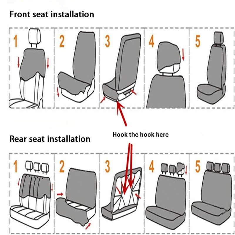 Car Seat Covers Full Set Breathable and Soft Cloth Seat