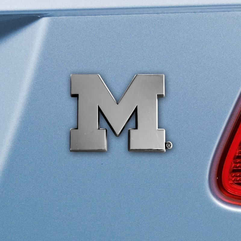FANMATS 14824 Michigan Wolverines 3D Chrome Metal Auto Emblem