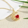 YONVUN Crystal Zircon Moon Heart Pendant Crescent Necklace | Plated