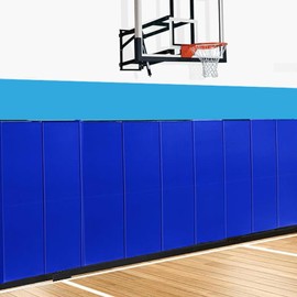 Gym Wall Padding Panels, 2" Thick Foam Wall Mat Protector for Basketball Gym with Waterproof Leather, Wall Protection Pads for Wall-Mounted Basketball Hoops Taekwondo (Blue, 72”x24"x2)